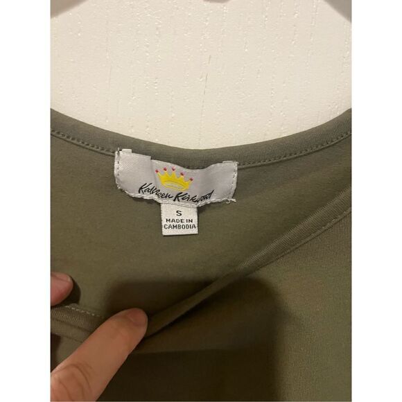 Kathleen Kirkwood Olive Green Tank Top lace bottom - Picture 3 of 5